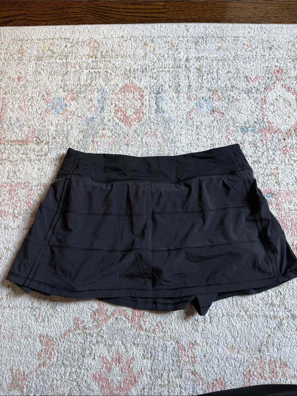 Women’s Lululemon Tiered Black Athletic Skirt, with built in shorts
